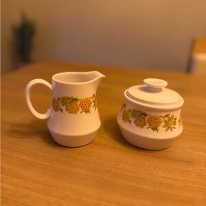 Vintage Sunny Side Noritake Progression China Cream & Sugar Set Japan